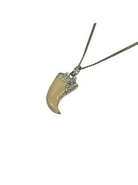 Dior Necklace Silver Beige Horn